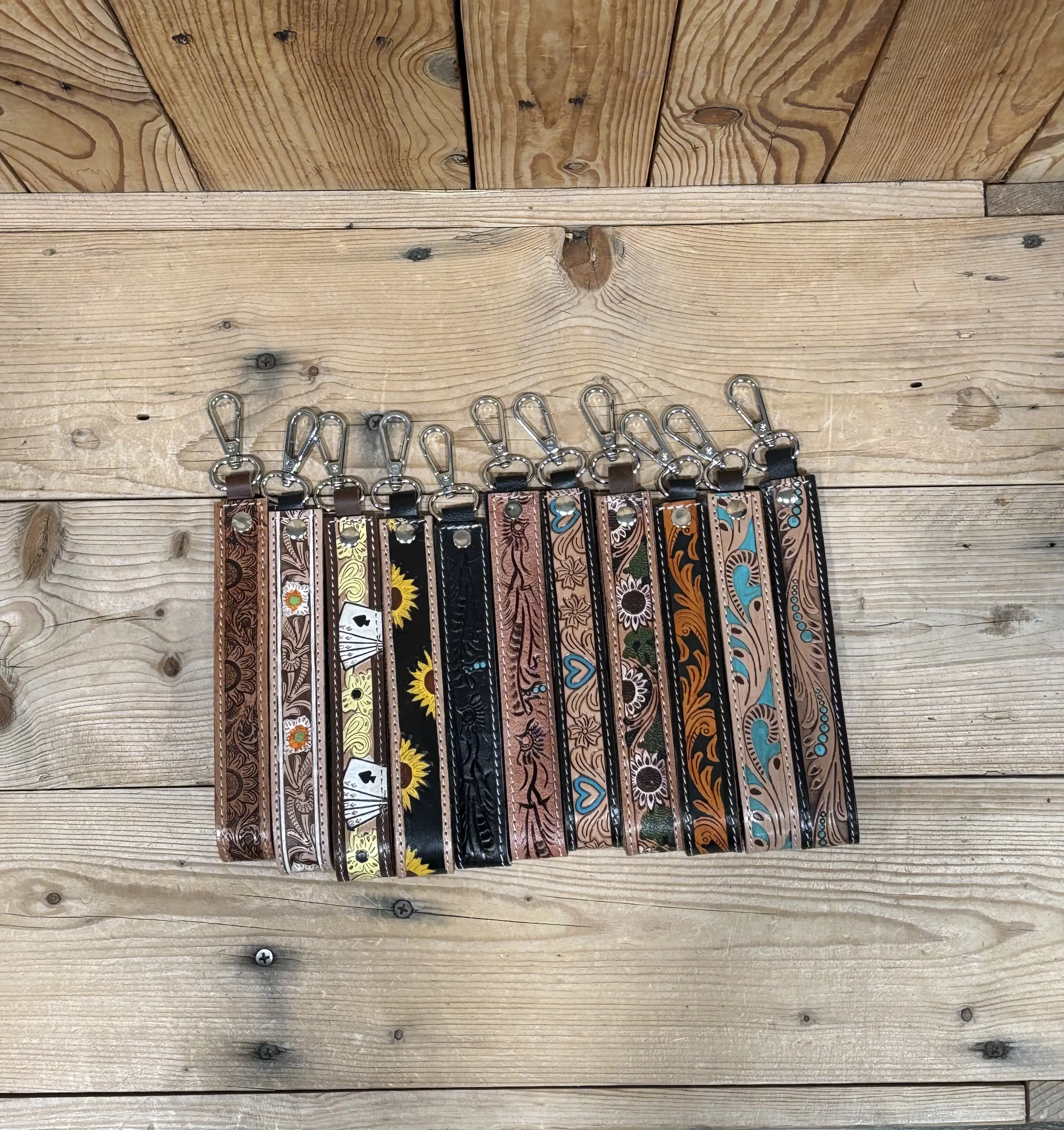 Tooled Leather Keychain Wristlets!