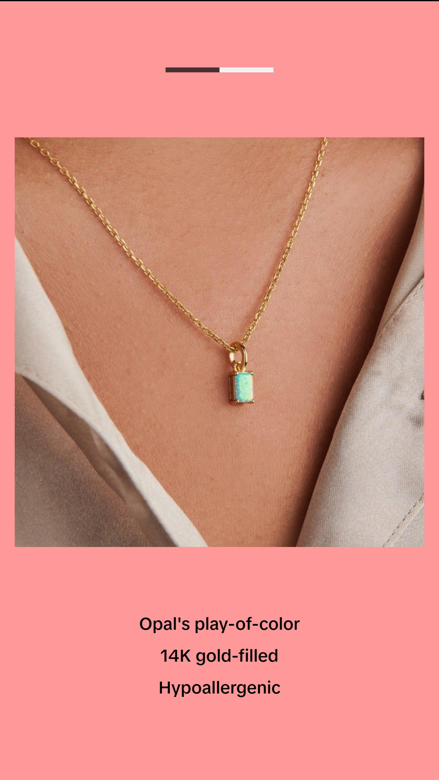 Birthstone Opal Necklace - October