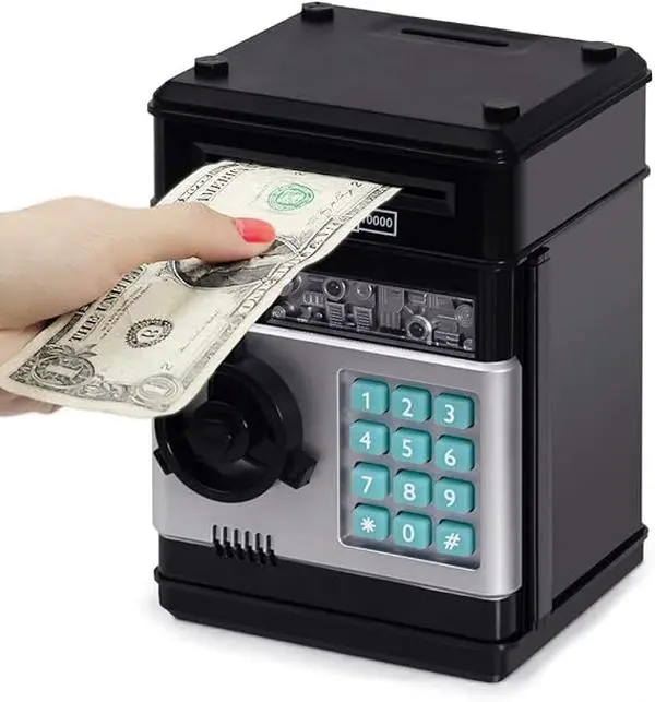 2025 Cartoon ATM Password Piggy Bank - ATM-Like Money Safe Box, Digital Lock Safe with Electronic Lock, Saving Tool with PIN-Code Protection, Automatic Bill Rolling for Cash & Coin Storage, Secure Pin Access, Atm Piggy Bank