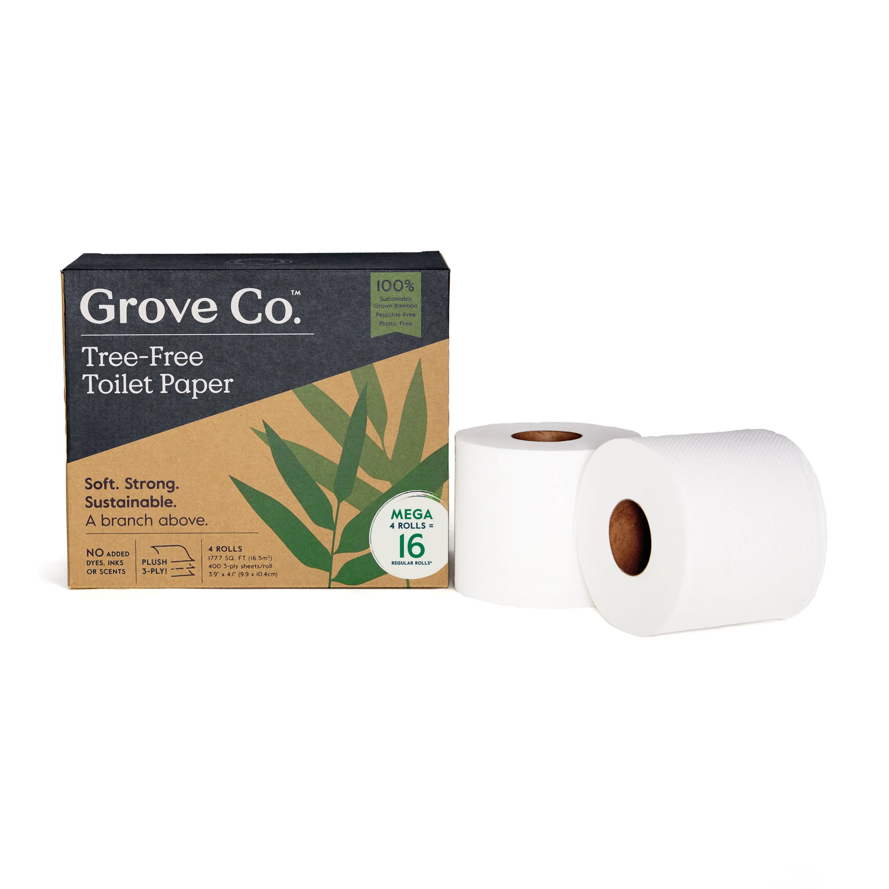 3-Ply Bamboo Toilet Paper (400 sheets per roll)