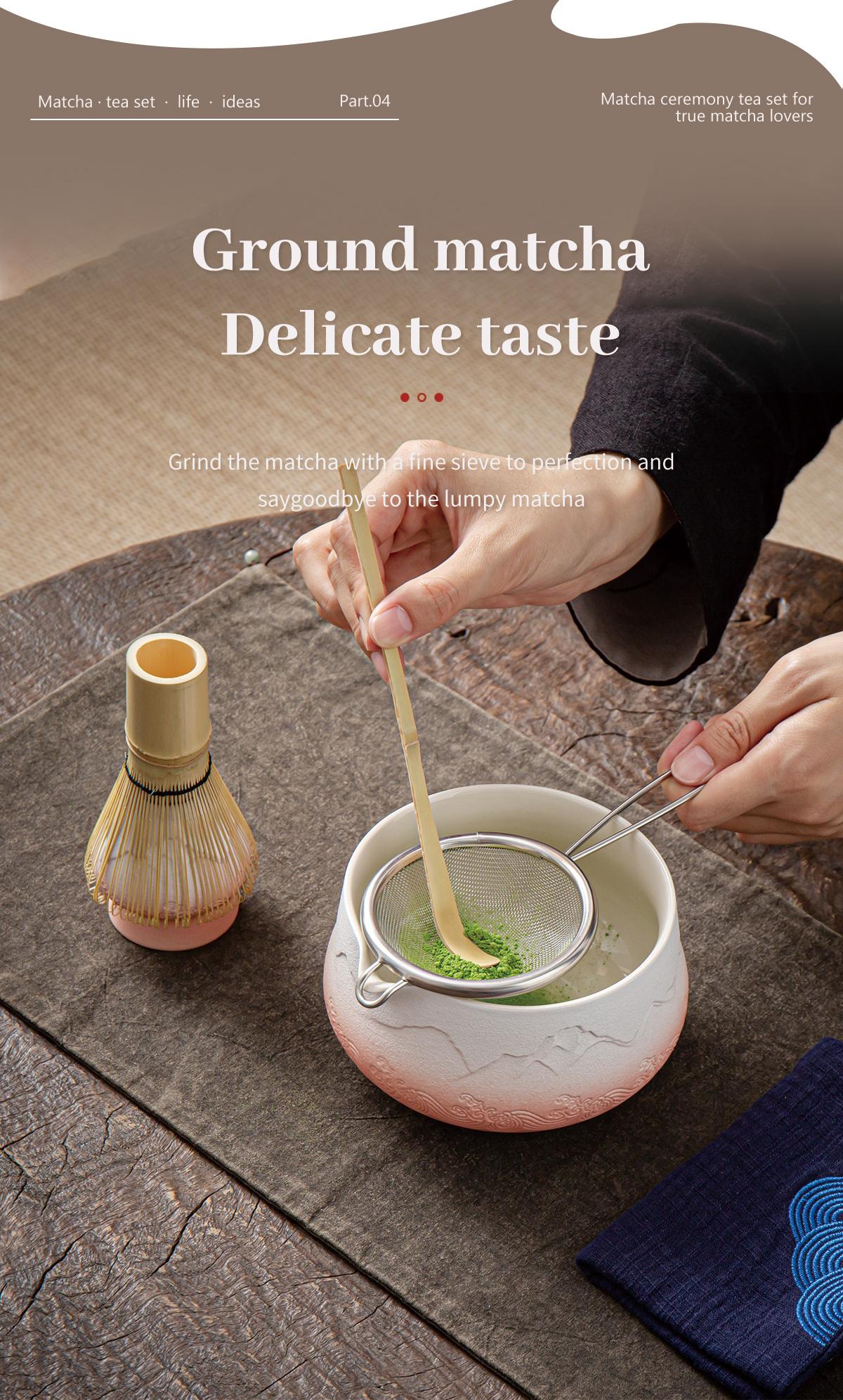 TEANAGOO Christmas Blue Matcha Set 7-Piece Matcha Kit with Gradient Ceramic Bowl Bamboo Whisk Scoop & Sifter Cozy Holiday Gift for Tea Lovers