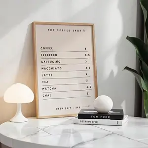 [UNFRAMED POSTER] Coffee Menu Poster for Café Printing, Vintage Coffee Art Espresso Print, Breakfast Coffee Bar Decoration, Modern Kitchen Wall Art, Stylish Kitchen Poster, Unframed