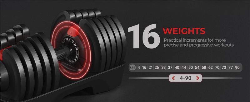 Yaheetech Adjustable Dumbbell Set 40LB/52.5LB/90LB with Anti-Slip Handle, Tray for Home Gym Training, Durable Steel Construction