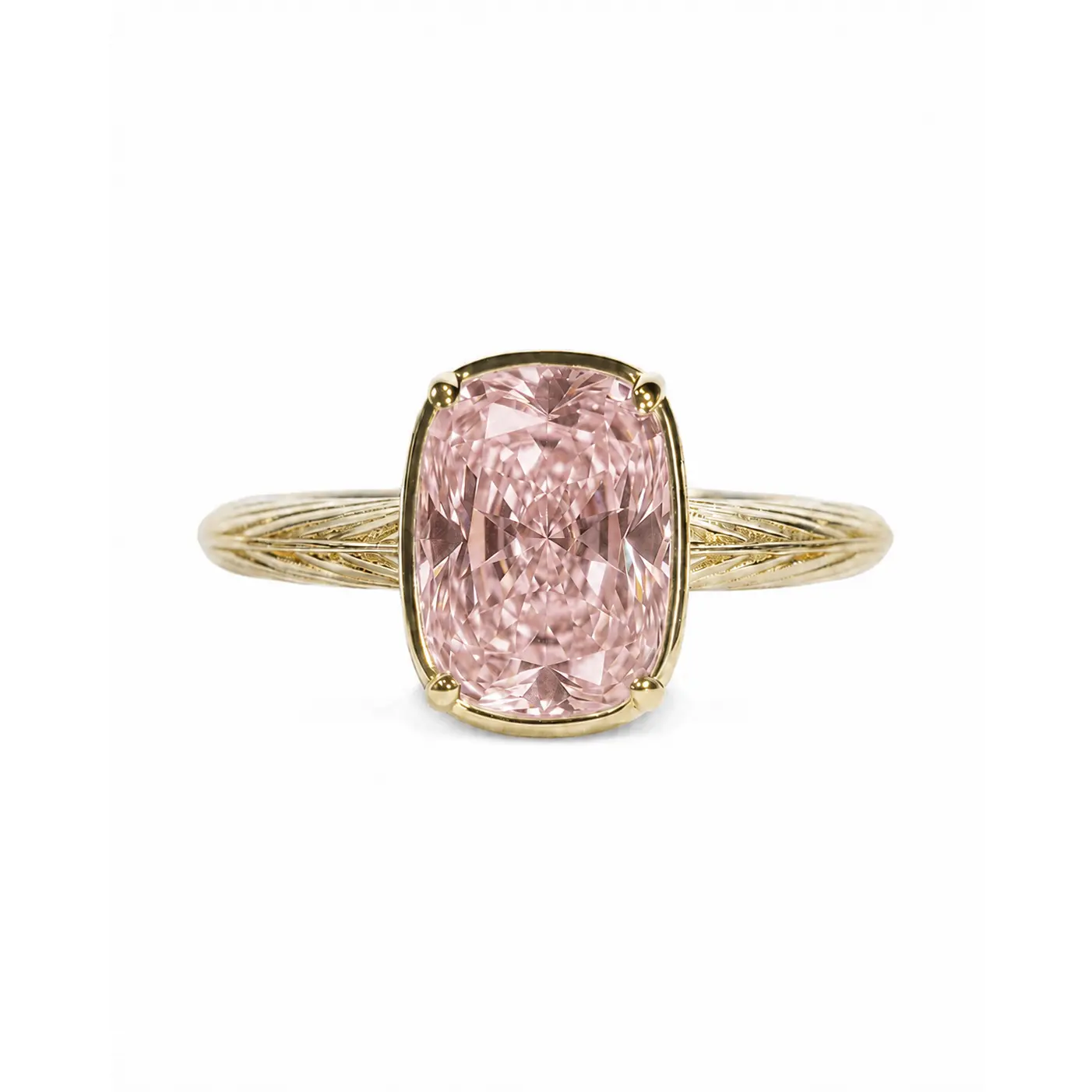 Sterling Silver Mini Pink Sapphire Cushion Ring