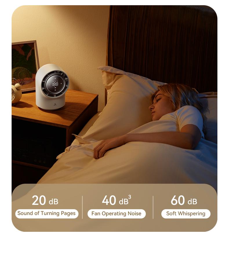 Aecooly Touch Control Desk Fan, 100 Speeds Quiet Bedroom Digital Display 8000mAh 3 Oscillation Angles Battery Powered Small Desktop Table Fan for Bedroom, Bedside, Office, Travel ,Summervibes, dealsforyoudays