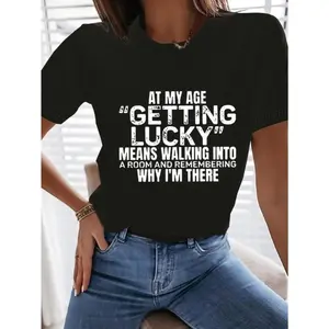 Unisex Comfortable Short Sleeve T-Shirt with Trendy Letter Print