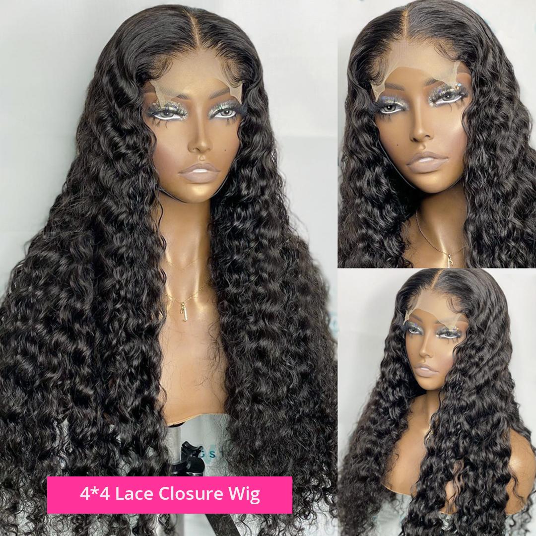 Bling Hair 180% Density Deep Wave 13x6 HD Lace Frontal Wig 30 32 Inch Transparent 13x4 Deep Wave Lace Frontal Human Hair Wigs For Women Preplucked Hair