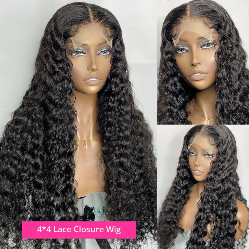 Bling Hair 180% Density Deep Wave 13x6 HD Lace Frontal Wig 30 32 Inch Transparent 13x4 Deep Wave Lace Frontal Human Hair Wigs For Women Preplucked Hair