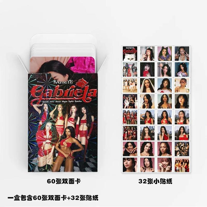 92-124Pcs/Set Kpop Idol KATSEYE New Album BEAUTIFULCHAOS Lomo Cards LARA DANIELA HD Printd Photocards Stickers MANON MEGAN Fans Gift