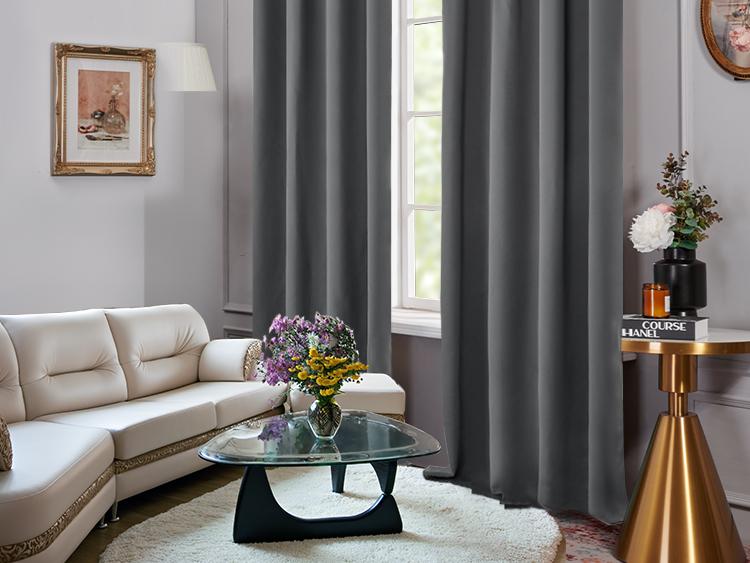 Rod Pocket Plain Curtains for Bedroom 2 Panels -Deconovo Rod Pocket Solid Thermal Insulated Window Curtains for Living Room