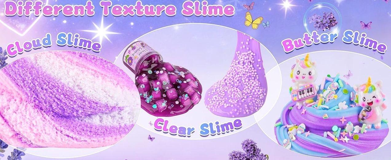 6 Pack Slimes, Purple Slime for Kids, Butter Cloud Slime kit for Girls Ages 8-12, Toys for Girls and Boys, Birthday Halloween Christmas Party Favors for Kids Goodie Bag Stuffers