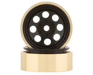 SSD RC 1.0” Aluminum/Brass 8 Hole Beadlock Wheels (Black) (2)