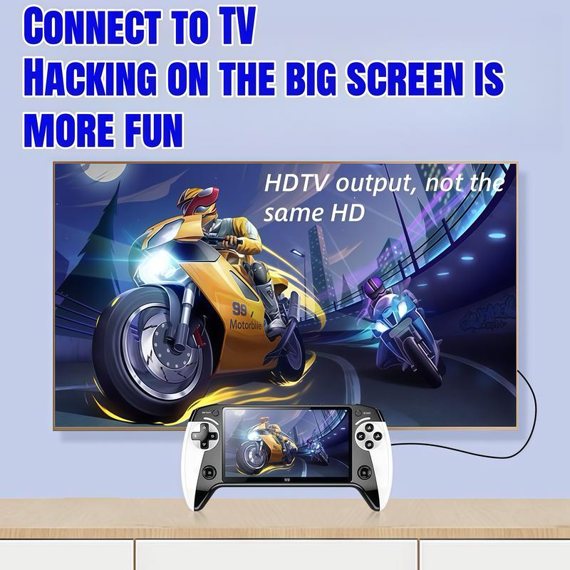 X9 Handheld Game Console, Rechargeable Portable Game Console with Built-in 10 Emulator Games, Handheld Wireless Gaming Console for Home & Travel, Protective Valentine's Day