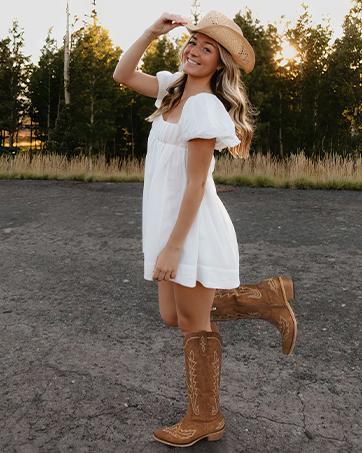 Cowboy Boots for Women - Knee High Embroidered Western Cowgirl Boots, Pointed Toe Chunky Heel Retro Boots, Pull On Zipper Vintage, Halloween Gifts, Botas