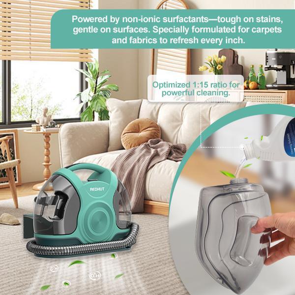 REDHUT Portable Stain & Spot Cleaner – Pet & Car Mess Remover with Tough Stain Tool, Crevice Brush & Hose – Removes Odours, Dirt & Grime from Carpets, Upholstery, Stairs & Car Seats,Pet dust and hair cleaning