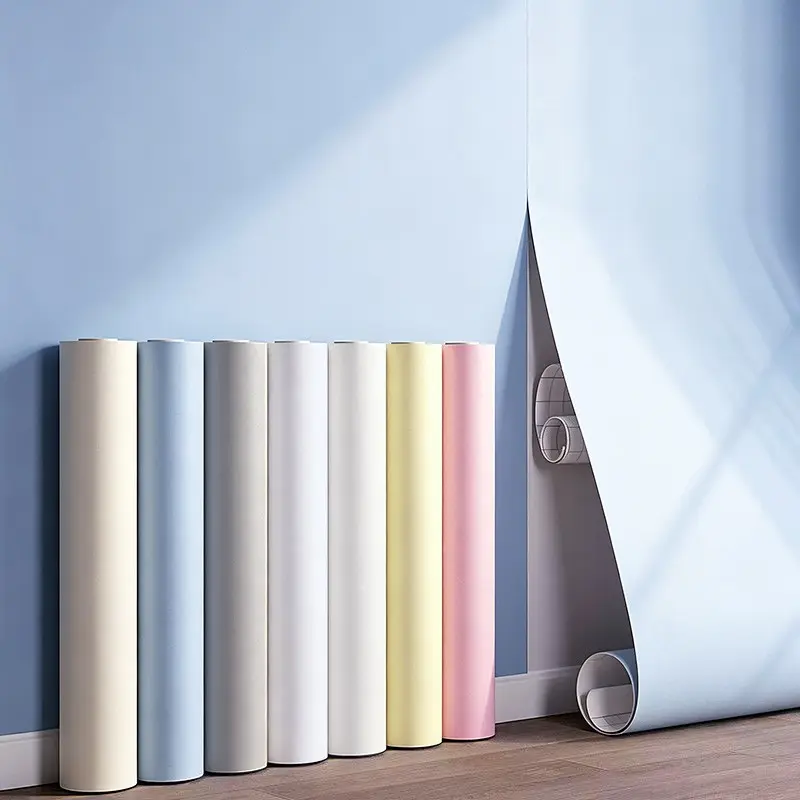 1 Roll Macaron Solid Color Self-Adhesive Wallpaper Peel and Stick, Waterproof Moisture-Resistant Removable, Bedroom Dorm Furniture Renovation Sticker, Sticky Wallpaper Peel and Stick