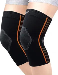 Neoally® - Compression Knee Sleeves, Medical-Grade Knee Compression Sleeve Women and Men for Crossfit to Reduce Knee Pain In, Weightlifting, and Gym Knee Support, Orange, Small, Pack of 2 NeoAlly