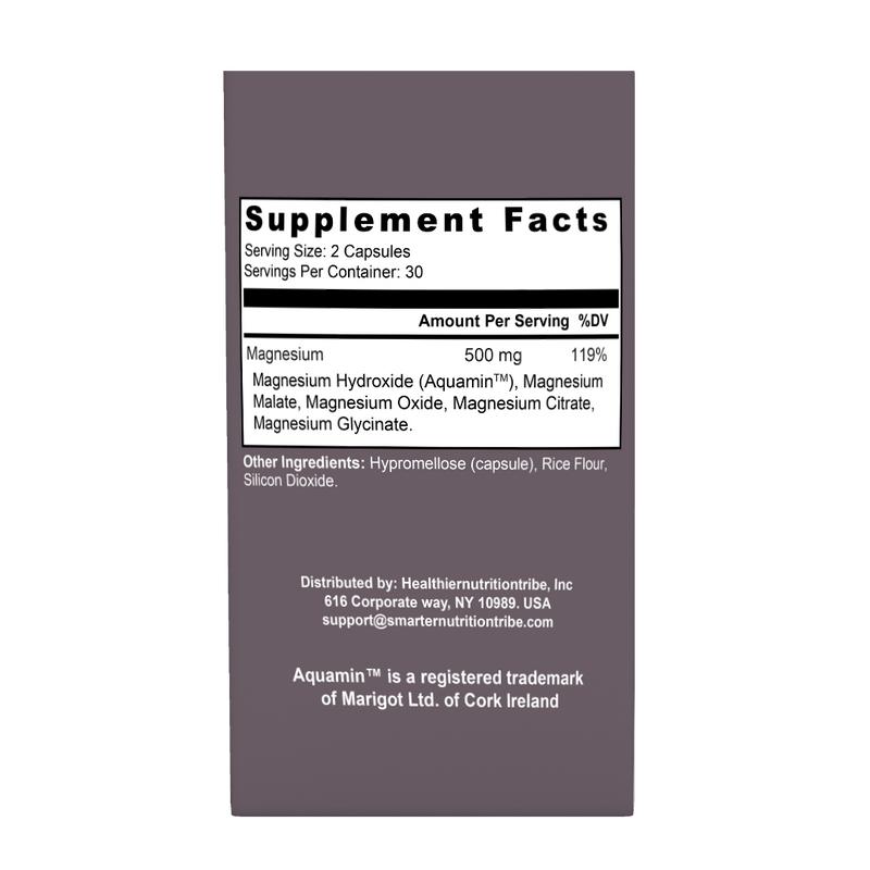 Xcentials Magnesium Complex 500mg 60 Capsules - Natural Sleep Aid & Detox Formula for Enhanced Nutrient Absorption & Gut Health Support - US Gluten-Free Vegan Supplement
