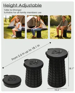 18-inch Heavy Duty Collapsible Stool - 800 lbs Capacity, 2.6 lbs Lightweight Portable Folding Stool for Camping, Travel, Music Festivals and Other Outdoor Events