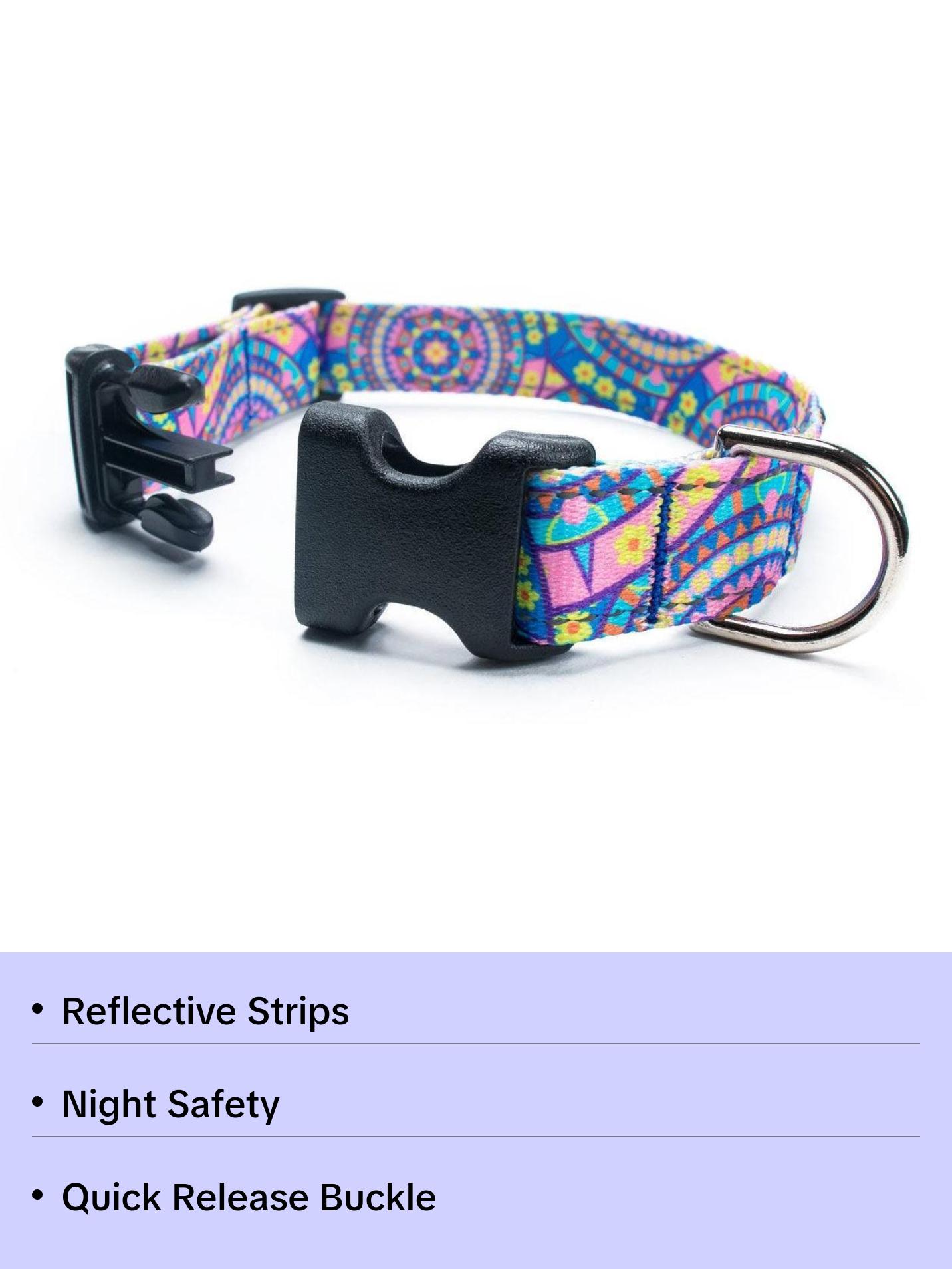 Reflective Blue Boho Collar