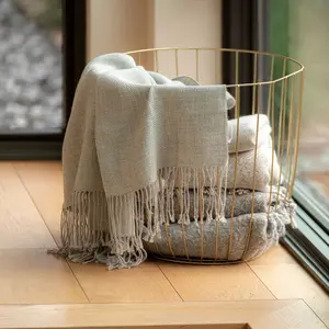 Handloomed 100% Undyed Baby Alpaca Silver Throw Blanket From Peru - Wasi Collection