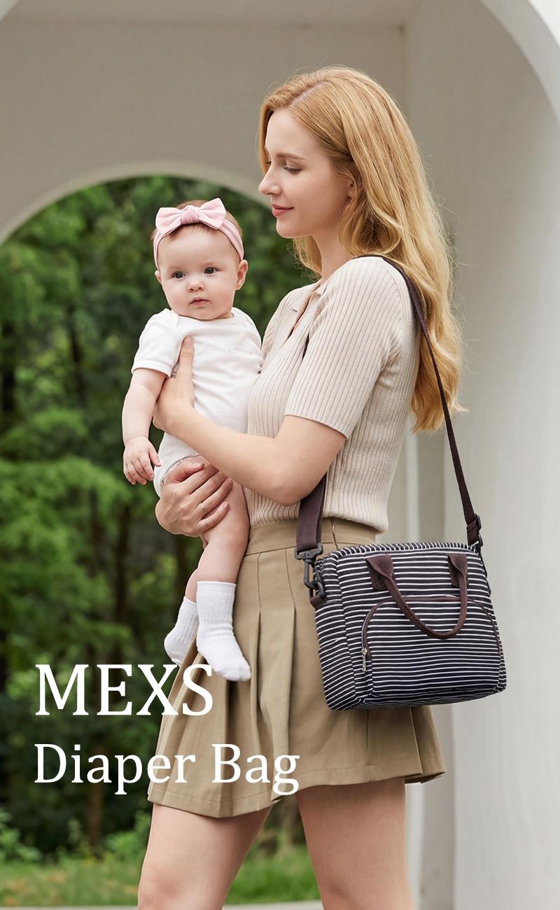 Diaper Bag Baby Bag Mommy Tote Bag Organizer Bag Insulated Baby Bottle Bag 11L for Travel Daily Use for Women