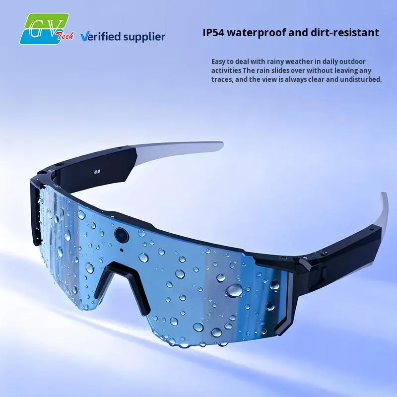 Unisex Adults AI Smart Sports Sunglasses - Waterproof, Wireless, AI Interaction, Bluetooth Connectivity, Progressive Lenses, Digital Camera Support, Video Recording, Shooting, Cycling Use