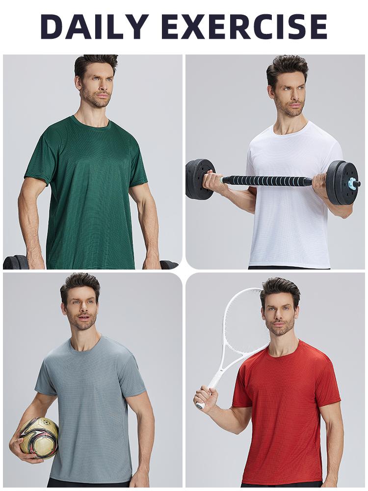 6-Pack Textured Performance Tee Mens Athletic Fit Breathable Quick-Dry Shirts Textured Performance