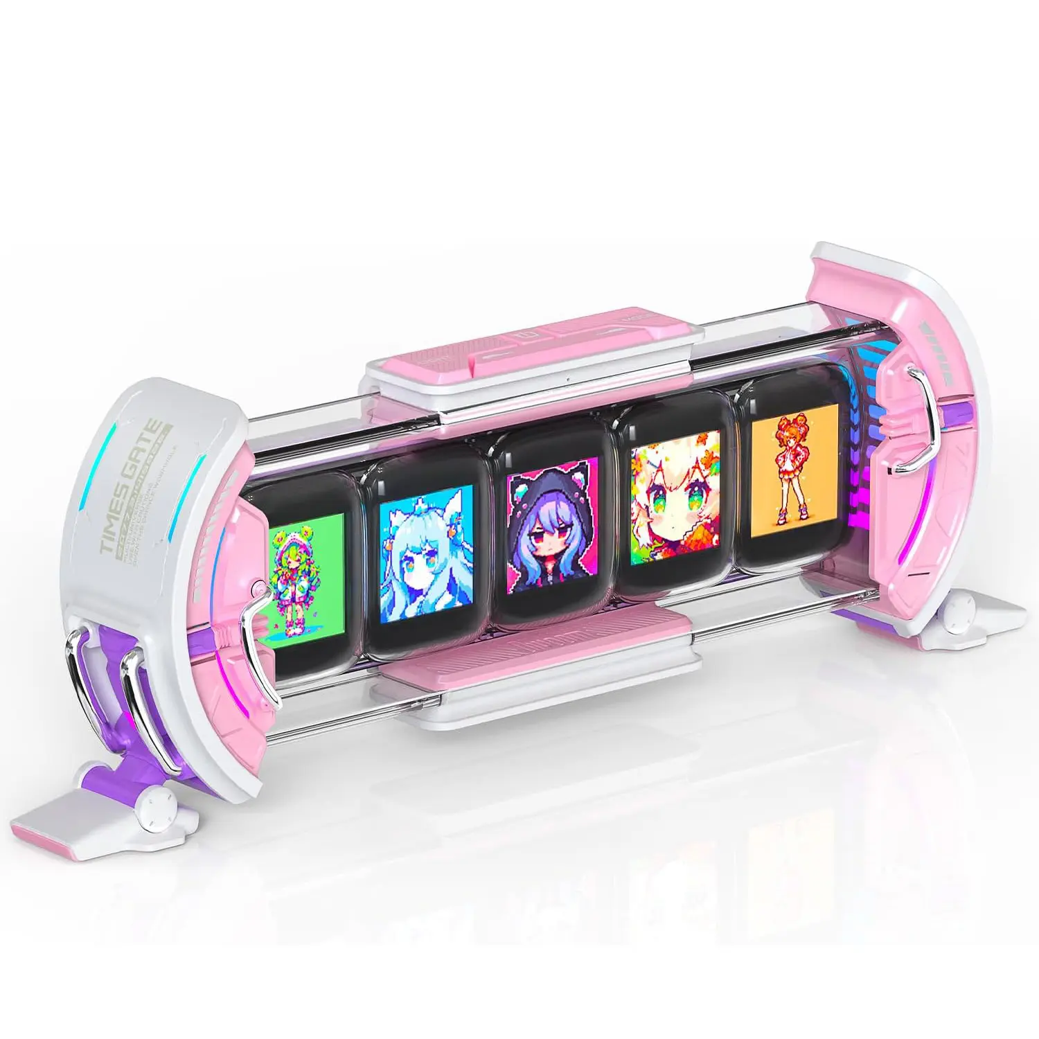 Divoom Times Gate Smart Digital Alarm Clock - Metal Room Decor, WiFi App Control, RGB LED Display, USB-Powered Home Office Desk Accessory for Adults, Cool Stuff for Room, Back to School Item