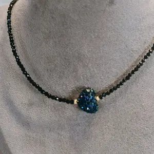 Black Beads Chocker,Gold,silver,Beads with heart pendant pearl Crystal Choker Necklace birthday's Gifts for her non tarnish jewelry