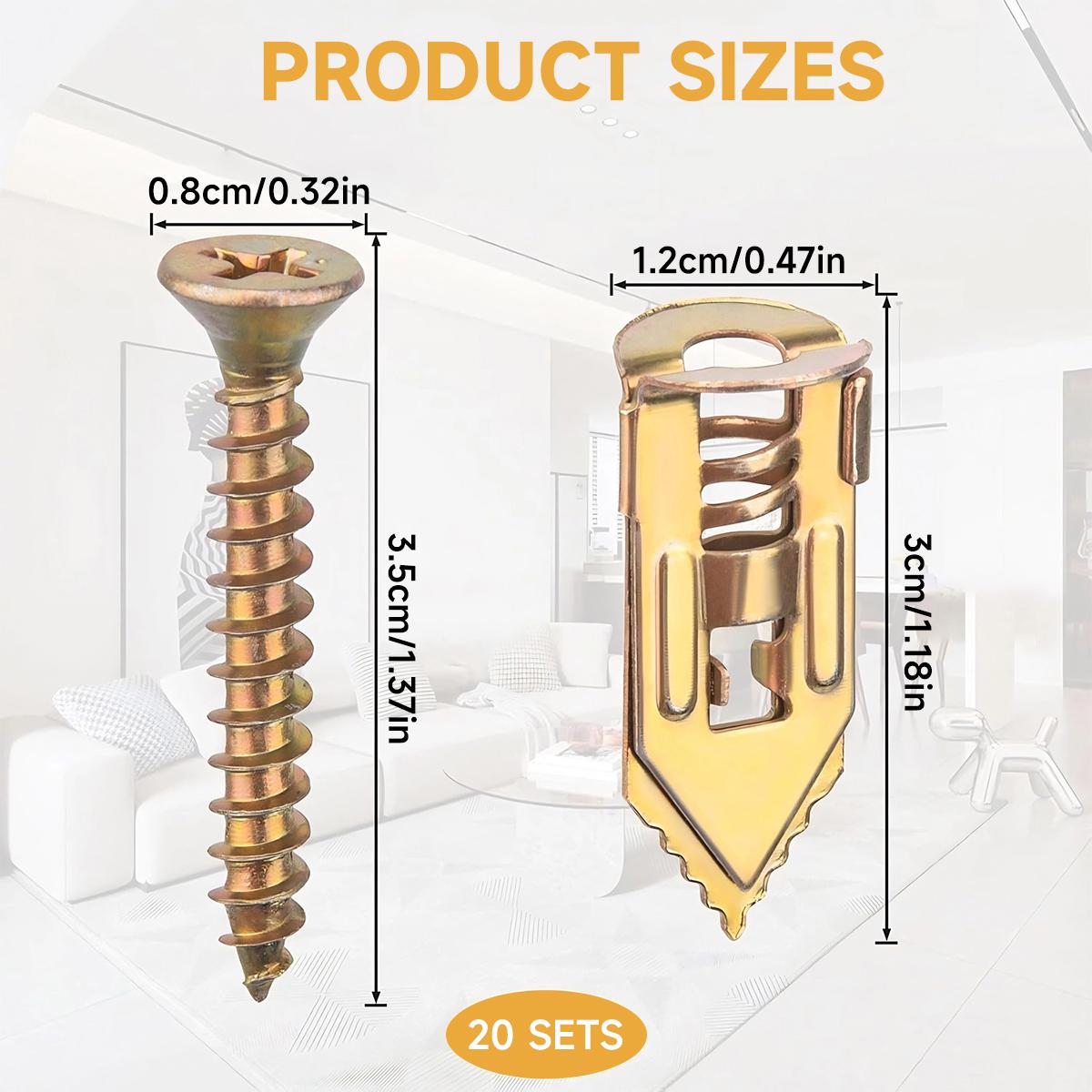 VAYWET 200PCS 120PCS 40pcs Self-Drilling Drywall Anchors Kit for Home & Office Includes 100 Anchors 100 Screws Quick Install Adjustable Hooks & Bracket Heavy-Duty Zinc-Plated Steel Anchors No Drill Needed Easy Hang Self-Tapping Screws Hollow-wall Anchors VAYWET 200PCS 120PCS 40pcs Self-Drilling Drywall Anchors Kit for Home & Office Includes 100 Anchors 100 Screws Quick Install Adjustable Hooks & Bracket Heavy-Duty Zinc-Plated Steel Anchors No Drill Needed Easy Hang Self-Tapping Screws Hollow-wall Anchors