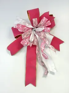 "Carly" Large Pink & White Decorative Bow
