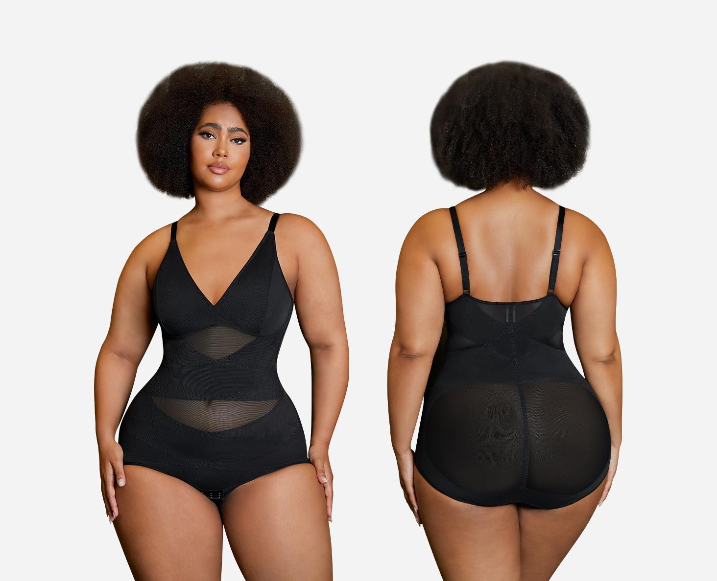 Nebility Women's V Neck Minimalist Comfortable Basic bodysuits shapewear mesh breathable sleeveless womenwear High Stretch Girdle Compression Womenswear