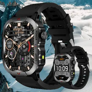 New 2026 Manly Style Smart Sports Watch with LED Light,  Multi Sport Modes Wireless Calling Message Reminders Voice Assistant Weather Push Stopwatch and Timer, Smartwatch for Men, Compatible with Android And iPhone with 3 Different Straps