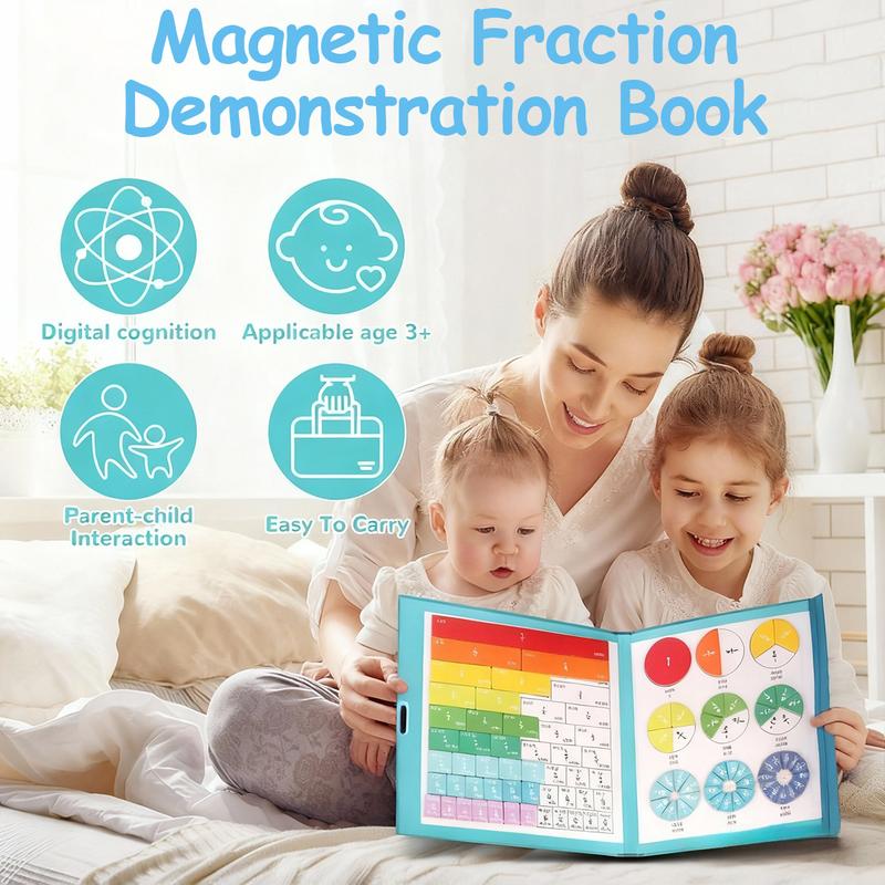 Magnetic Fraction Demonstration Book,1 Set Math Teaching Aid, Learning Toy for Gift, Mathematical Knowledge Training Toys, Interactive Game Props, Educational Material