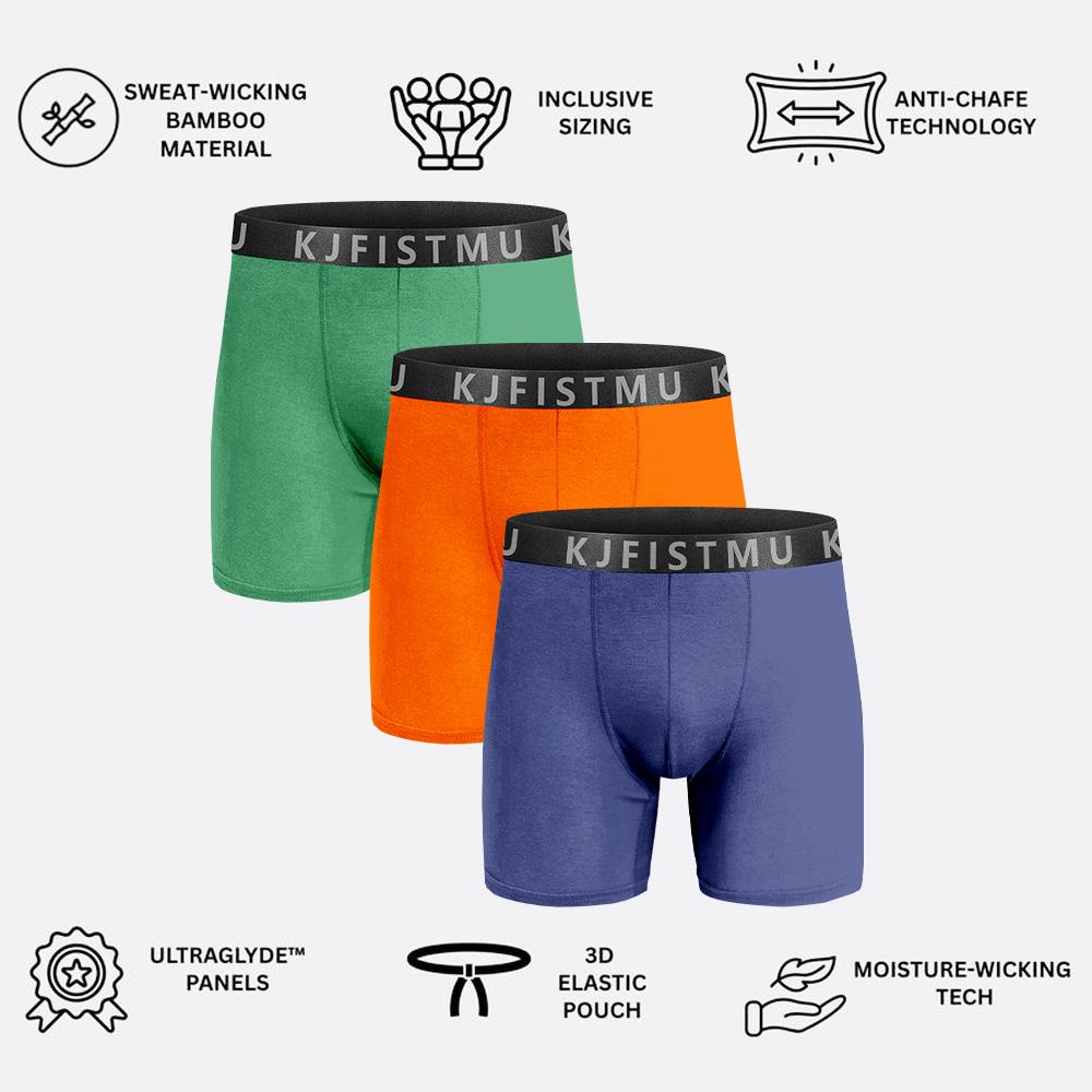 KJFISTMU 12-Piece Men's Boxer Briefs Set Random Styles Designs Solid Colors Prints Colorful Waistbands Striped Designs Fashionable Graffiti Print Underwear