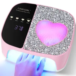 LIMEGIRL S30 Cordless Professional Flash UV Nail Lamp with 4 Timer Settings 144W Power for Gel Polish Fast Curing Manicure Dryer Smart Auto-Sensing Technology