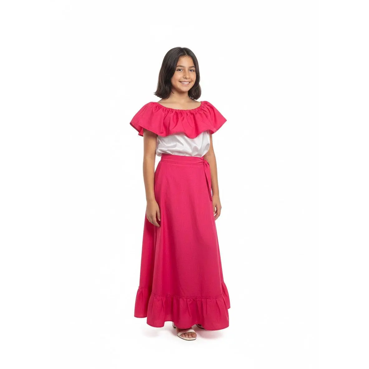 (2 piece) Womens & Juniors Skirt and Blouse Pink 