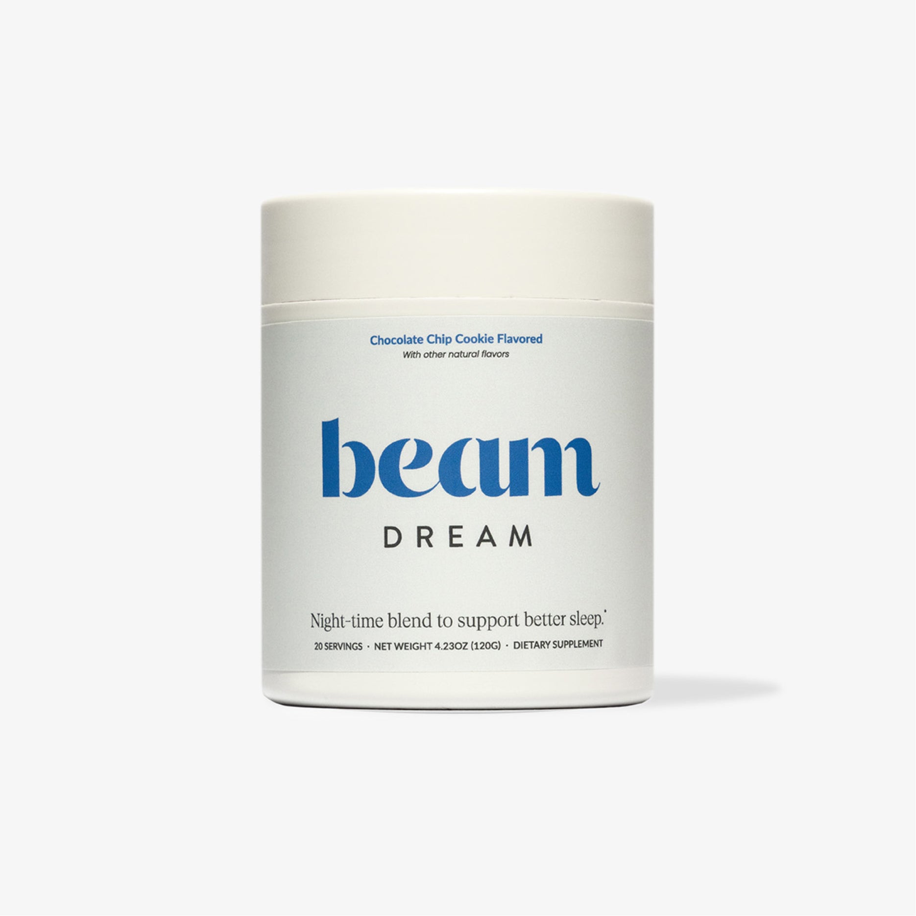 Beam Dream Viral Nighttime Hot Cocoa, 20 servings/bag, Chocolate Chip Cookie, 30M+ Nights of Improved Sleep with Melatonin, L-Theanine, & Magnesium, No Added Sugar