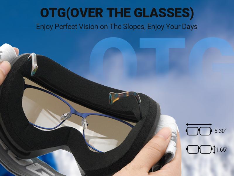 MEELOOG Ski Goggles Frameless OTG Snowboard Goggles Anti-fog 100% UV400 Protection for Men Women with Double-layer Magnetic Lenses & Non-slip Strap Skiing SpringStatements MEELOOG Ski Goggles Frameless OTG Snowboard Goggles Anti-fog 100% UV400 Protection for Men Women with Double-layer Magnetic Lenses & Non-slip Strap Skiing SpringStatements