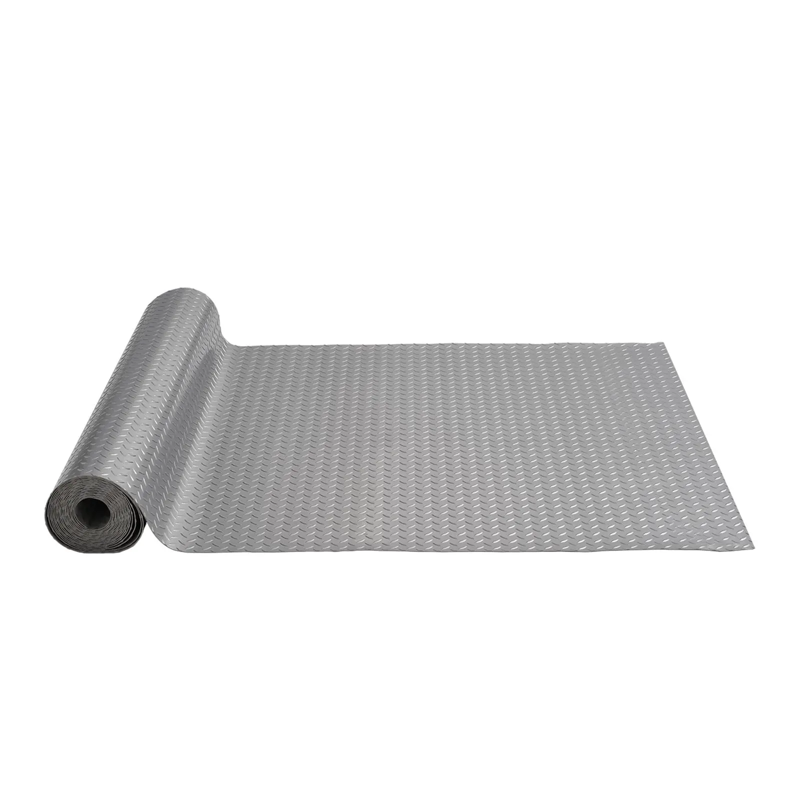 【FathersDayGift】VEVOR Garage Floor Mat,  , 157.48 x 59.05 inch PVC Garage Flooring Roll, Non-slip Diamond Texture, 64.58 sq.ft Covering Space, Garage Mats for Under Cars, for Gyms Boats Car Trailer, Silver