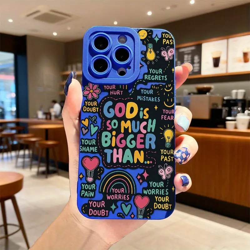 Inspirational Quotes Print TPU Silicone Case for iPhone Series (17 Pro Max, 16, 16e, 15, 14 Plus, 13, 12 Mini, 11, Air, X, XS, XR) - Straight Edge, Drop-Resistant, Rugged Cover Shell Gift