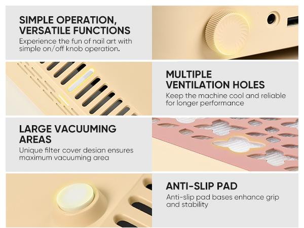 HALMAI Nail Dust Collector, Professional Nail Dust Vacuum with 800Pa Turbo Suction, Rechargeable & Plug-in Options, Brushless Motor, Reusable HEPA Filter, Portable Manicure Dust Collector for Nail Salon & Home