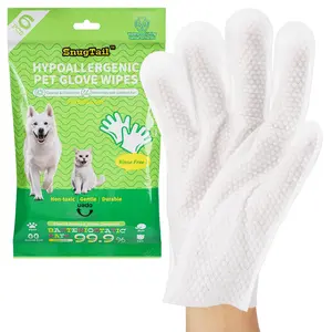 PET Glove Wipes, Freshening Grooming Dog&Cat Disposable pet hair removal tool Satisfied skin care Outdoor No-clean Hypoallergenic Facial Disposable No-Rinse Grooming Formulated for petwipes Deodorizing sticky hair