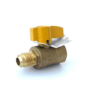 Straight Brass Gas Ball Valve – Flare x FIP Quarter-Turn Shutoff Valve, UL Listed (5 sizes)