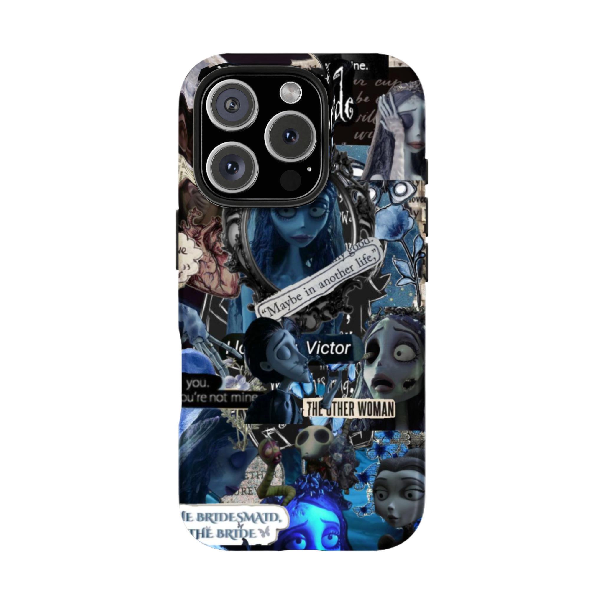 Corpse Bride iPhone Case Victorian Undead Bride, Halloween PhoneCase, Skeleton Love Story for iPhone 15,14,13,12,11 pro pro max, Mini Shockproof Protection Elegant Goth phone cases