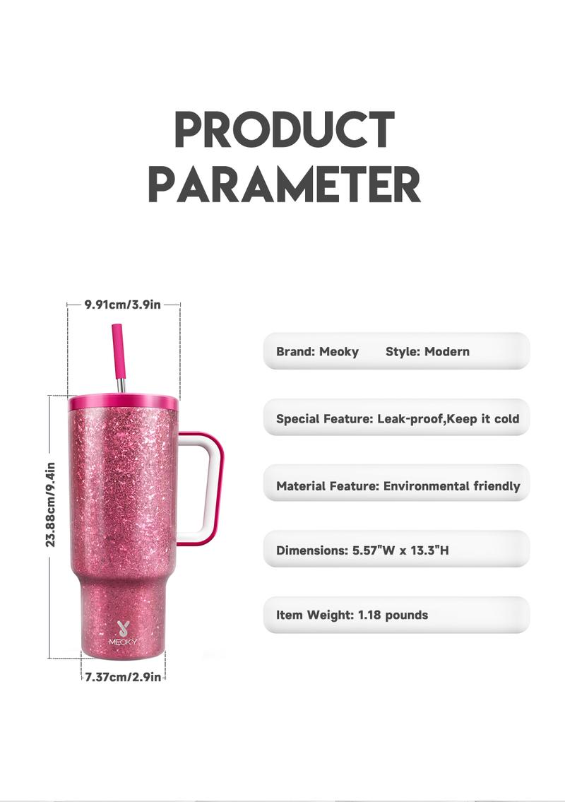 【Meoky Mystery Box】40oz Mystery Meoky Tumbler with Handle and Straw -Leak-proof Lid - Food grade stainless steel Cup - BPA Free - Compatible for Daily use and Traveling (1 Mystery Box 1 cup),Valentine's Day gift