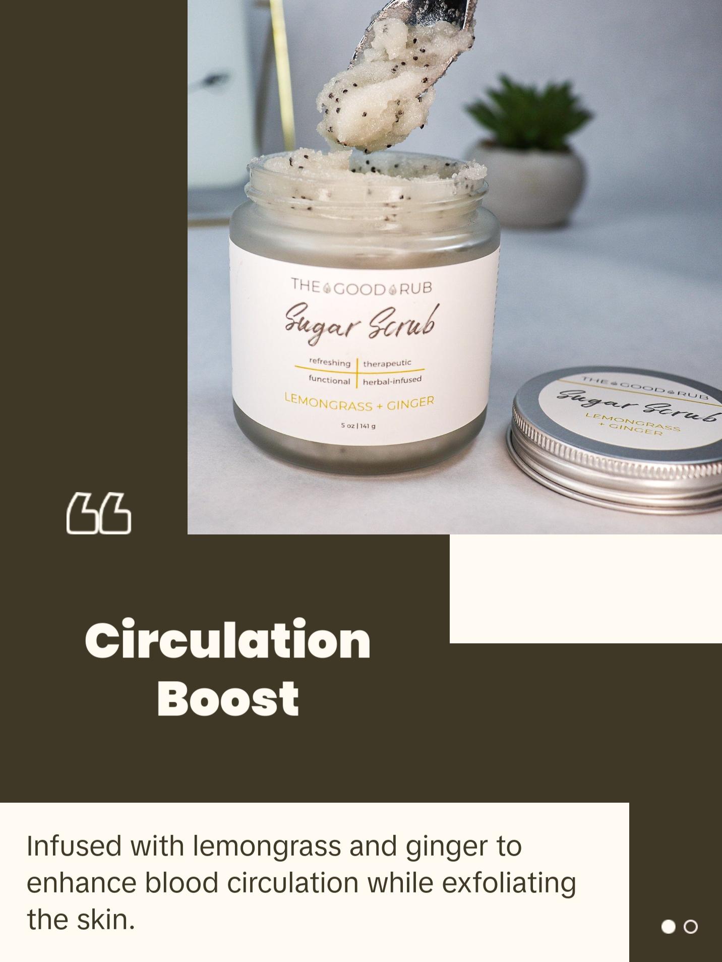 Lemongrass + Ginger Sugar Scrub - Pain and Circulation Support