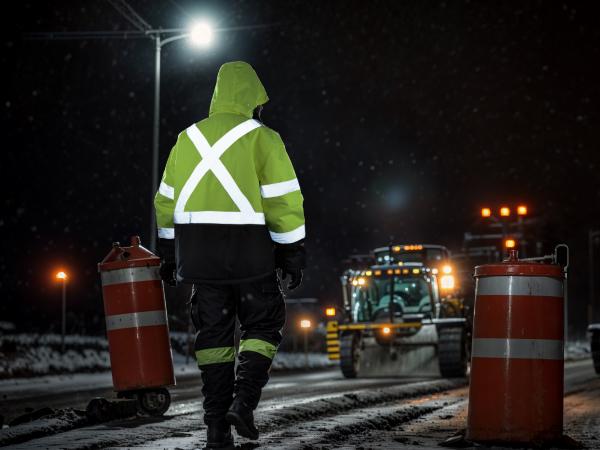 toolant Warm Safety Jackets for Men, High Visibility Reflective Work Jackets, Waterproof Construction Coats for Cold Weather