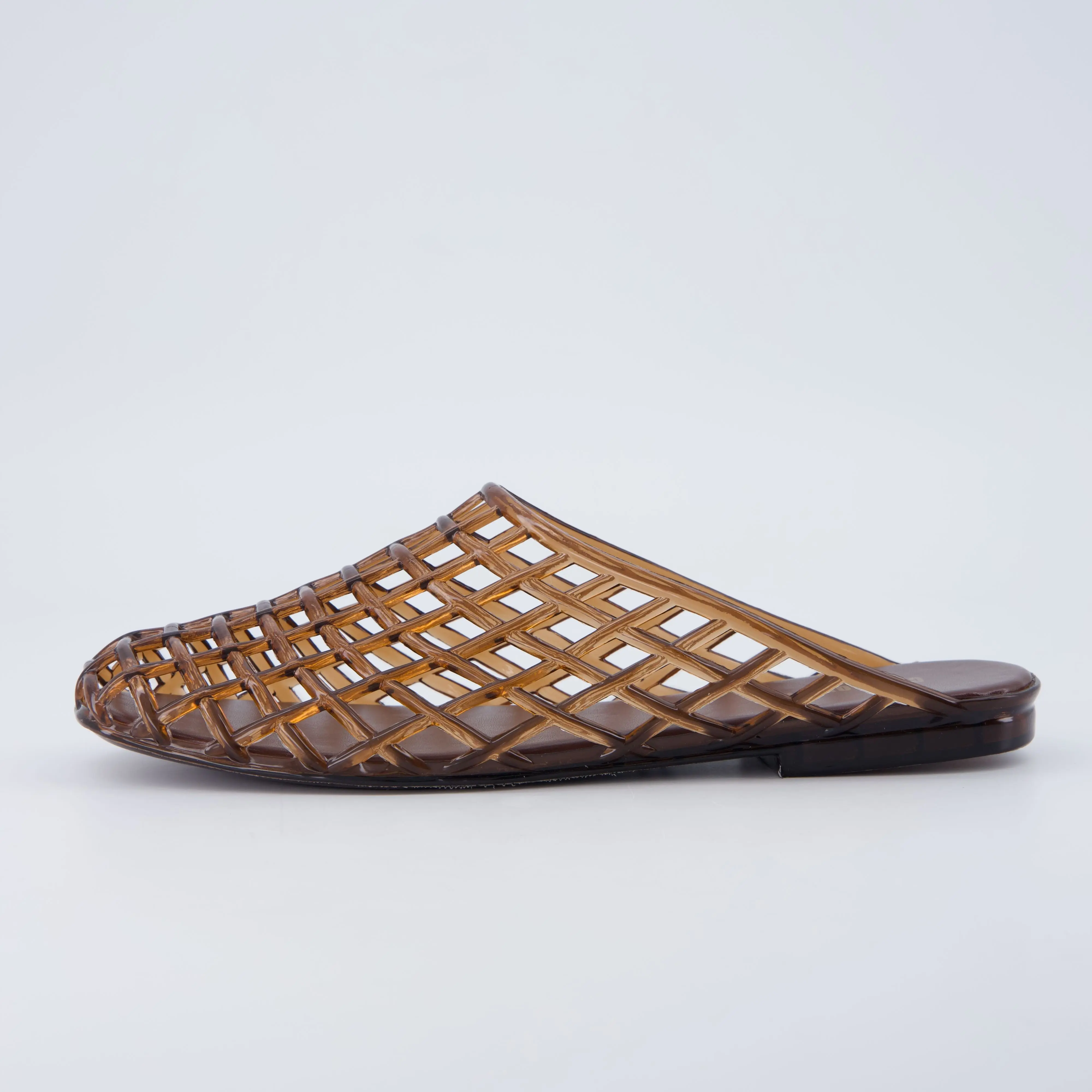Cushionaire Lab Jelly Flats for Women | Closed Toe Slip On Lightweight Women's Mules with Woven Design and Cushioned Comfort